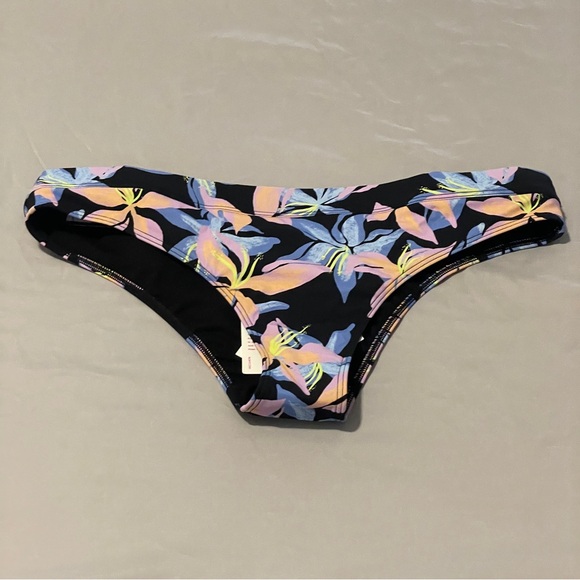 Roxy Active Printed Bikini Bottoms, ANTHRACITE KISS - Picture 3 of 5